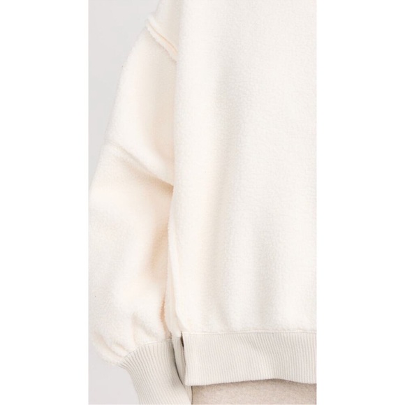 FREE PEOPLE WE THE FREE VANILLA ICE CREAM COZY CAMDEN PULLOVER SWEATSHIRT TOP - Picture 7 of 14